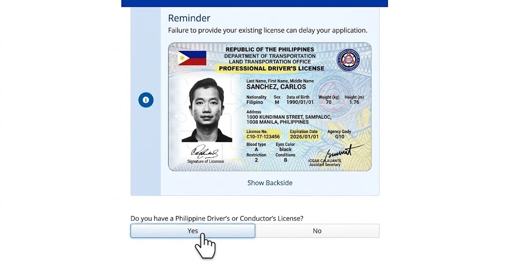 Philippine driver's or conductor's license